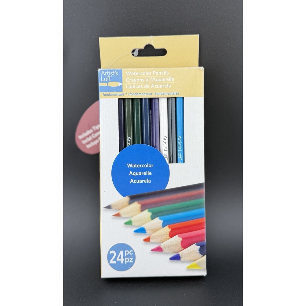 NIB Artist's Loft Fundamentals 24 PC Watercolor Pencils Wet/Dry Shading Blending